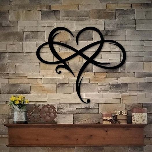 Décoration murale en acier Infinity Heart