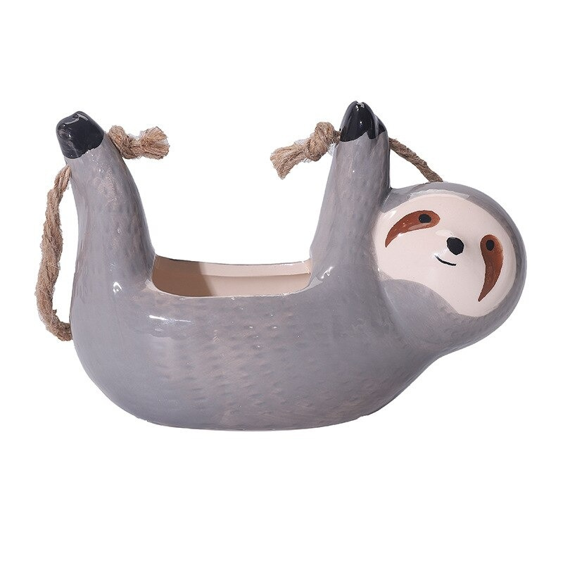 Ceramic Hanging Sloth Plant Pot