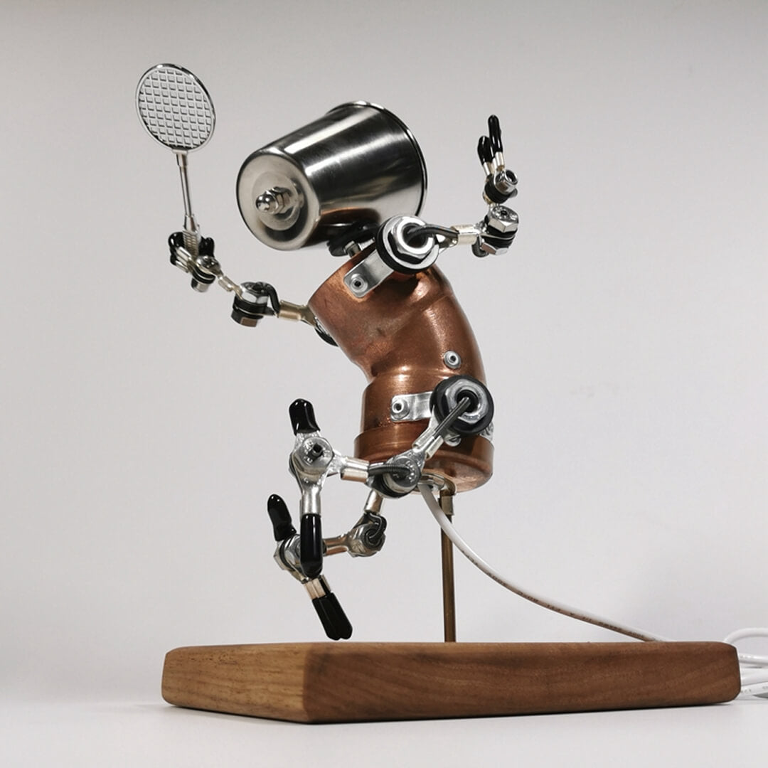 Steampunk-Badminton-Roboter-Lampe