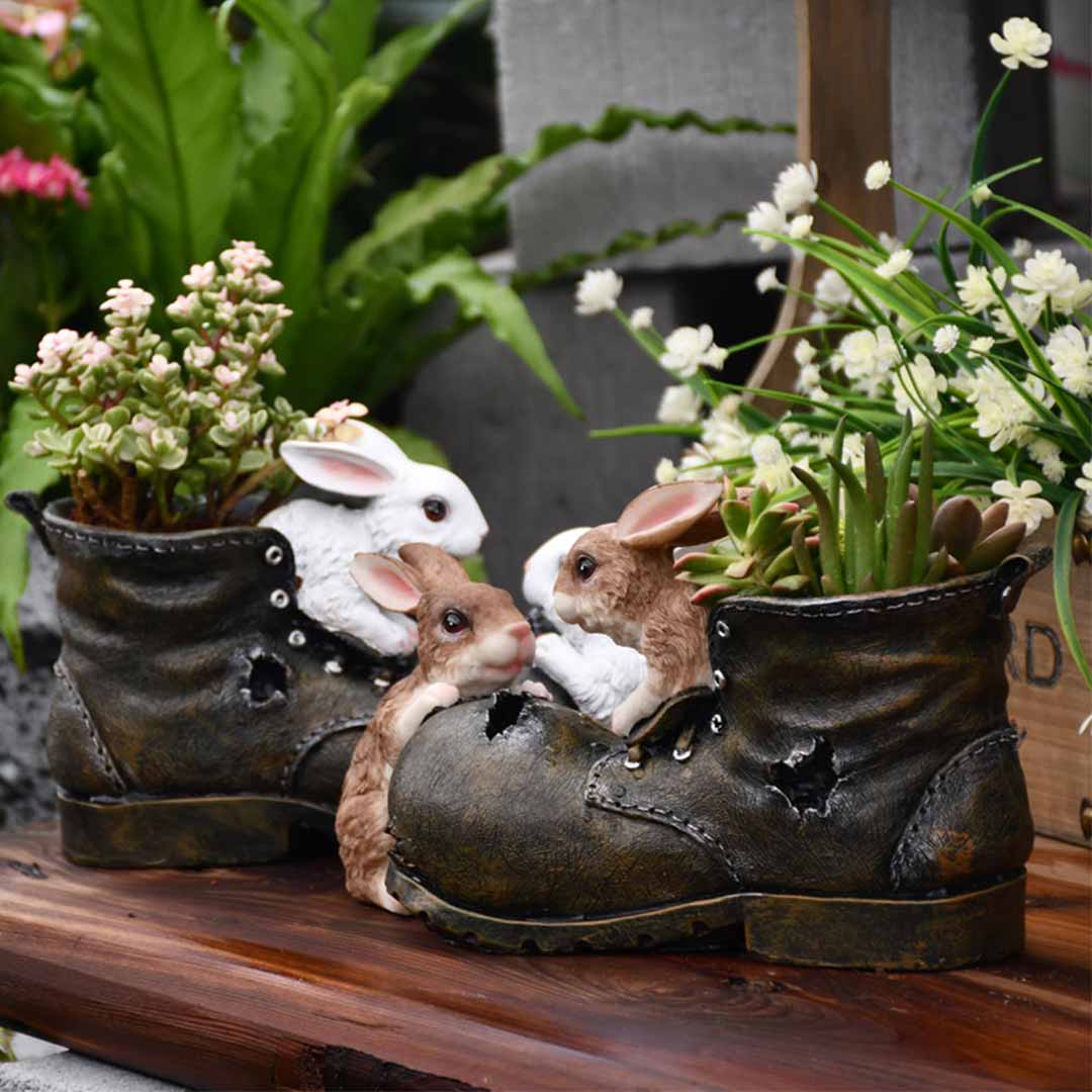 Pot de fleur de lapin en résine