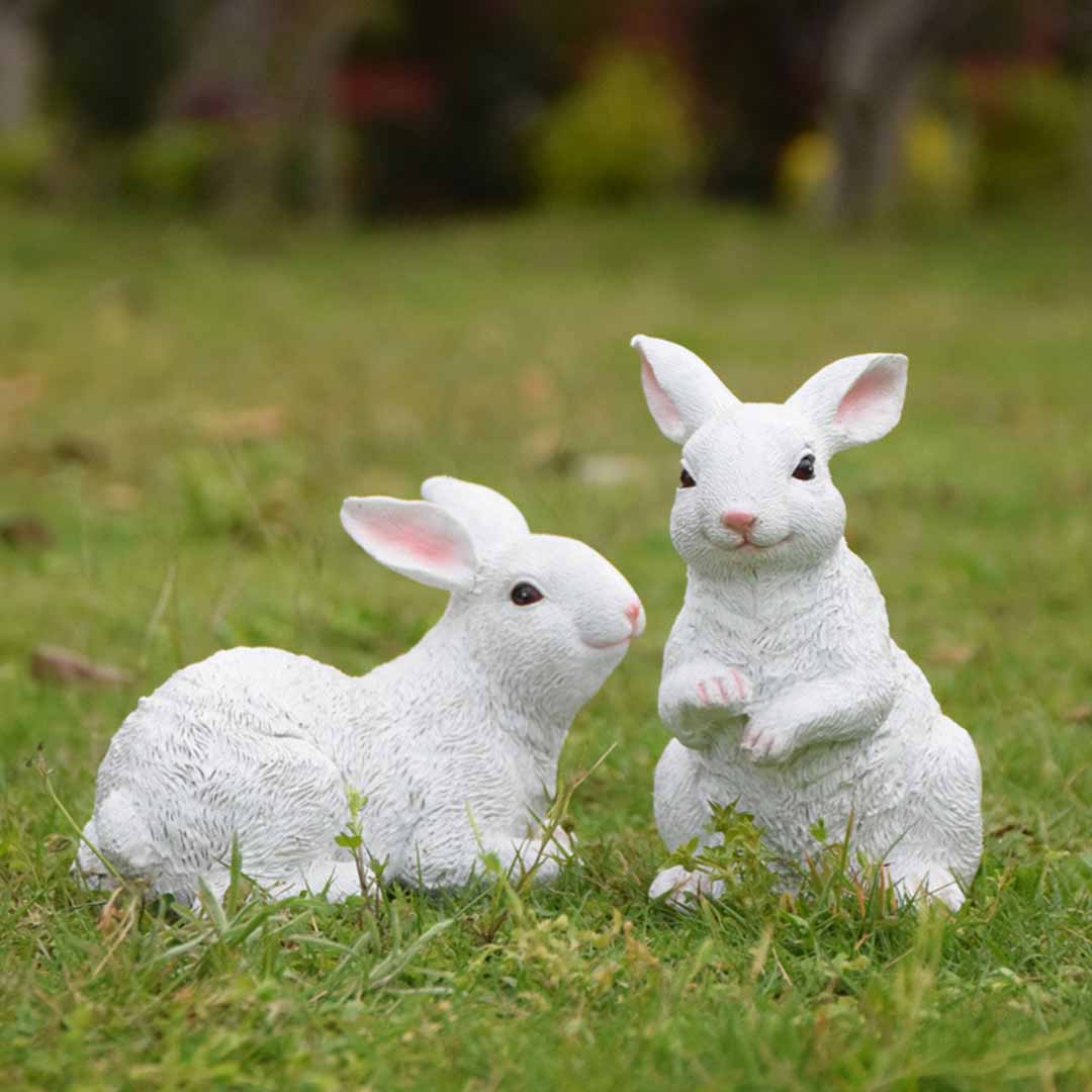 Estatuas de conejo de resina de jardín