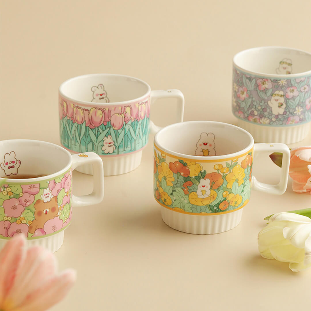 Tazza da caffè in ceramica floreale