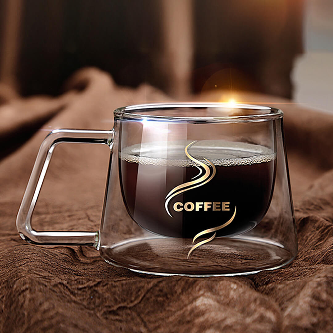 Tazza da caffè ad alto contenuto di borosilicato a doppio strato