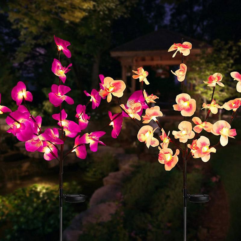 20 luces de orquídeas solares de flores