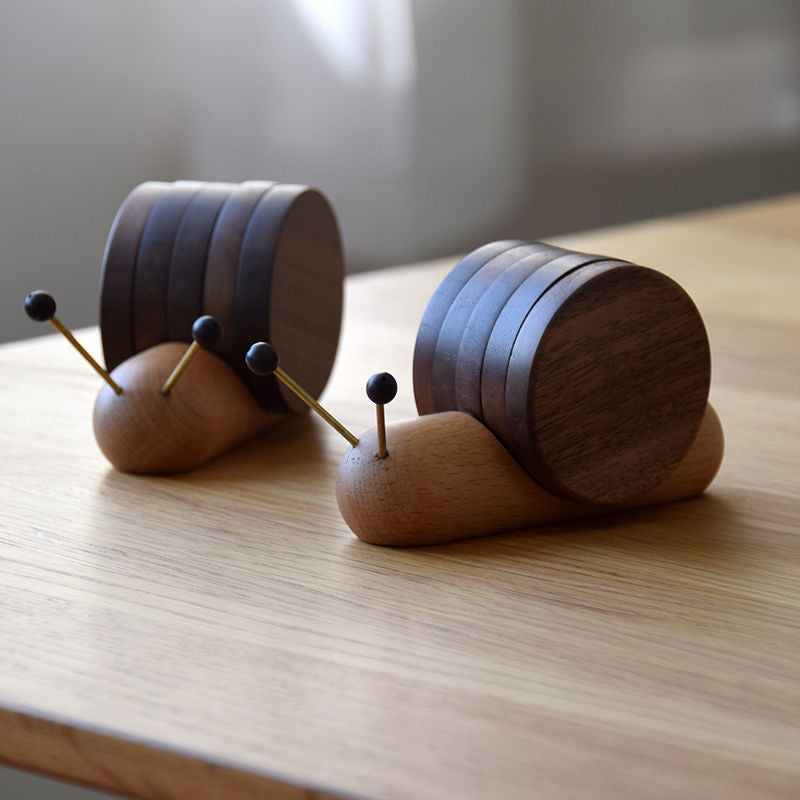 Wooden Snail Coasters with Magnet