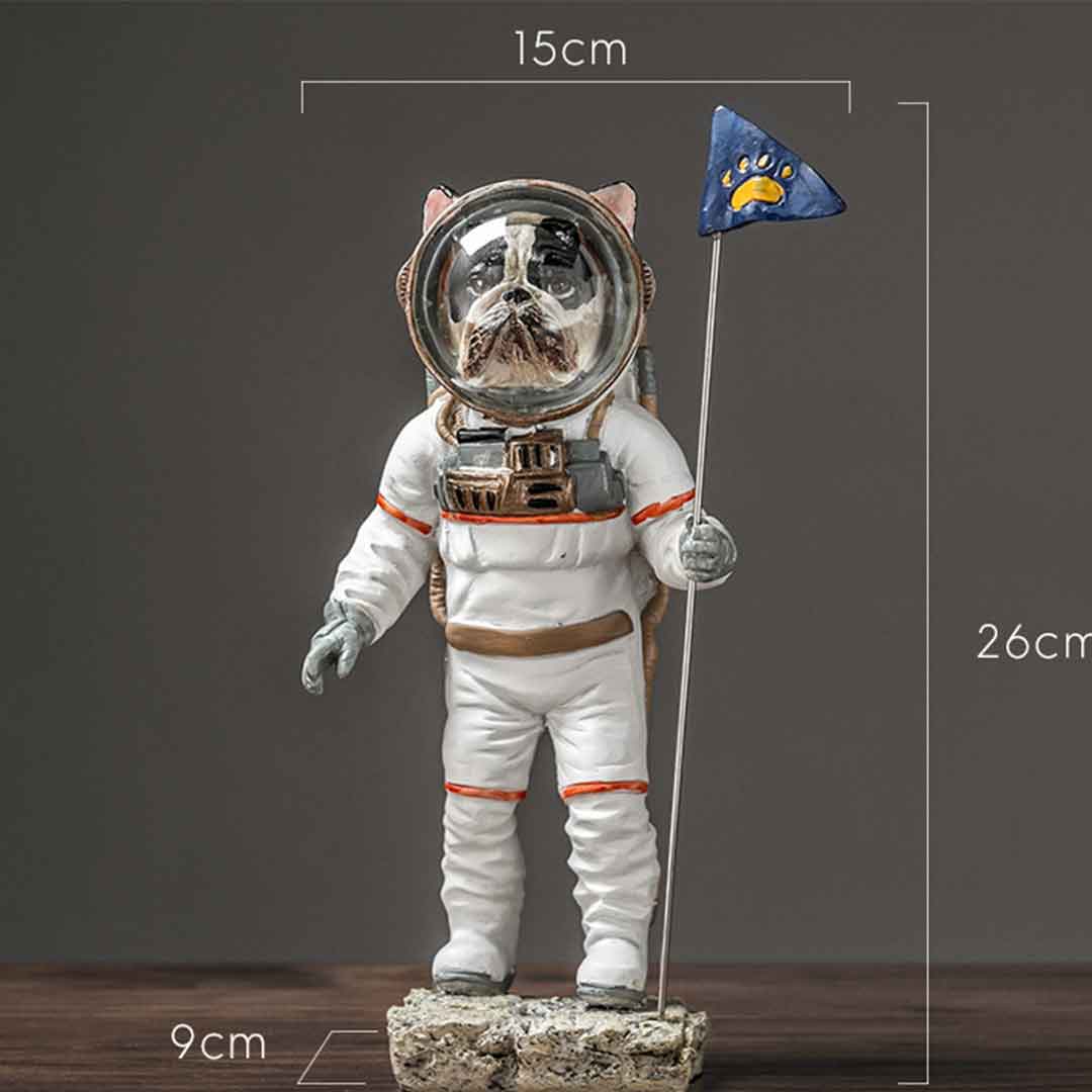 Statue de chien astronaute