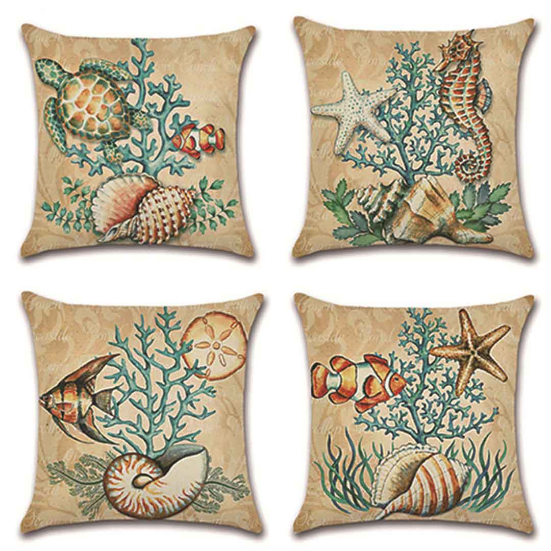 Housses de coussin vie marine