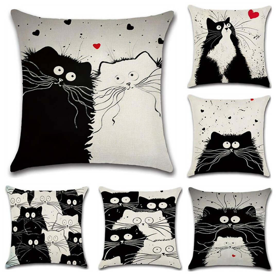 Housses de coussin miaou miaou