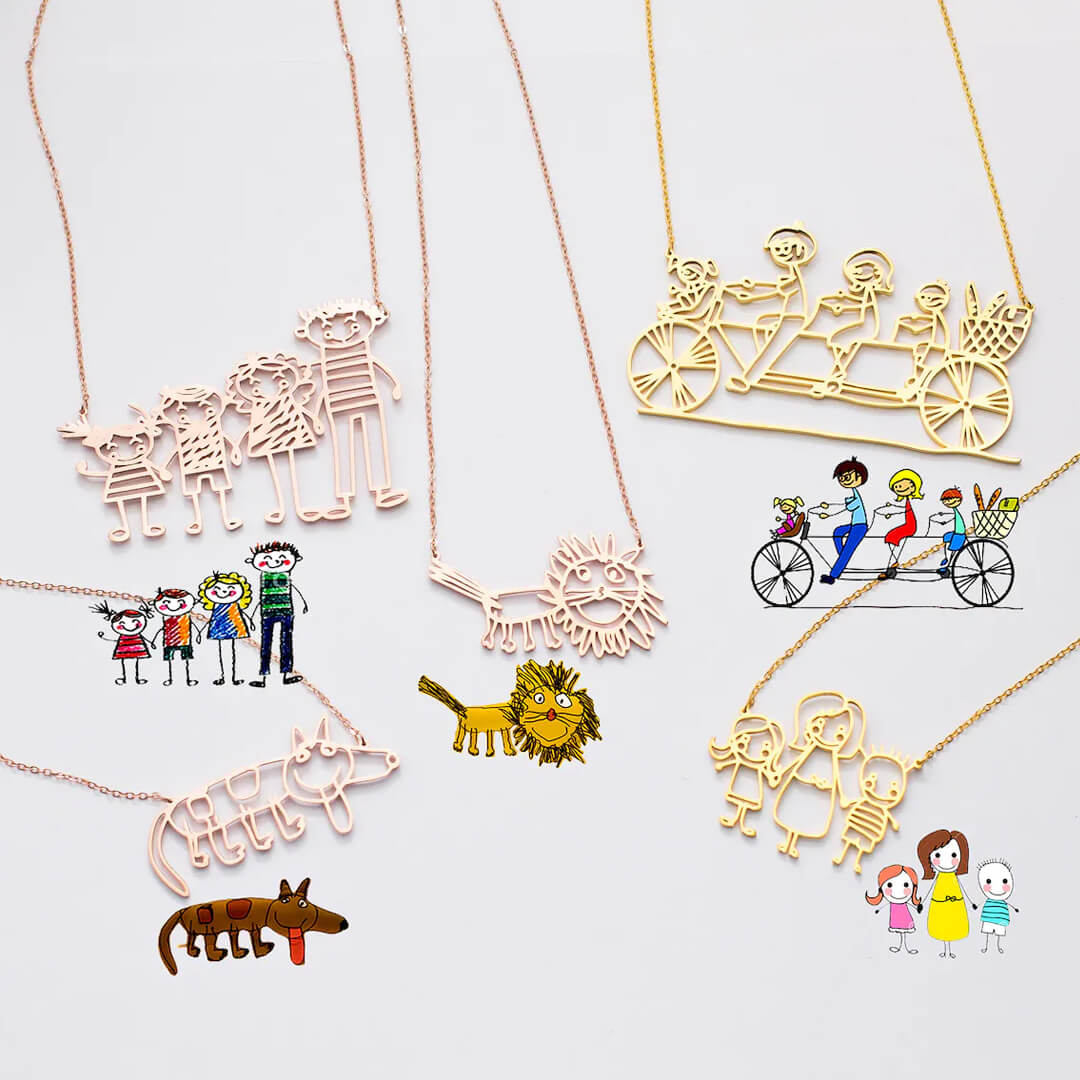 Personalized Kids Drawing Necklace