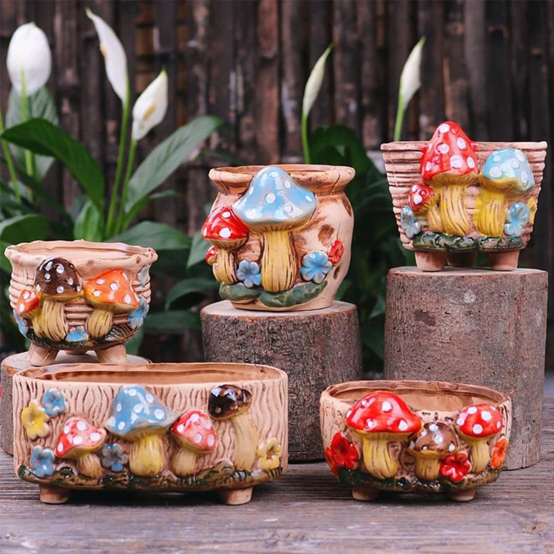 Pot de fleur de champignon
