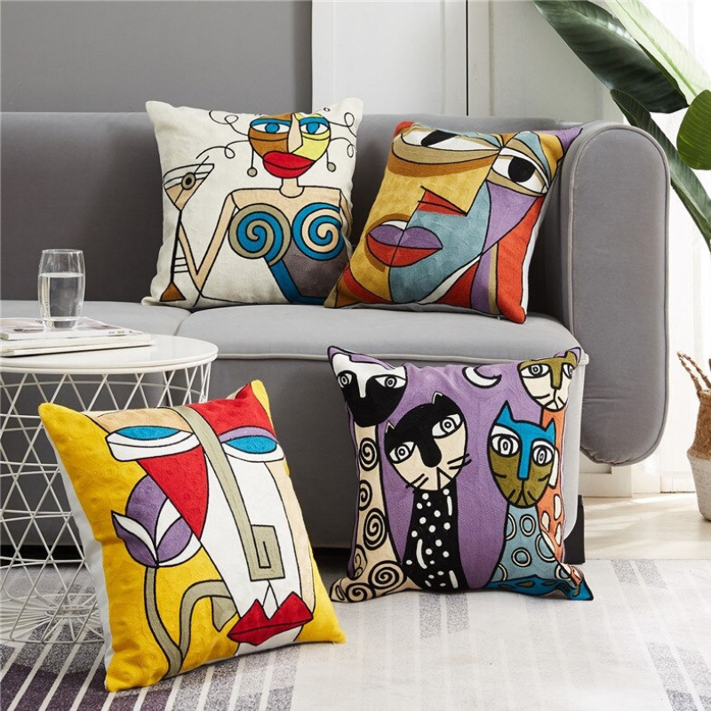 Taies d'oreiller d'art abstrait moderne (0215)