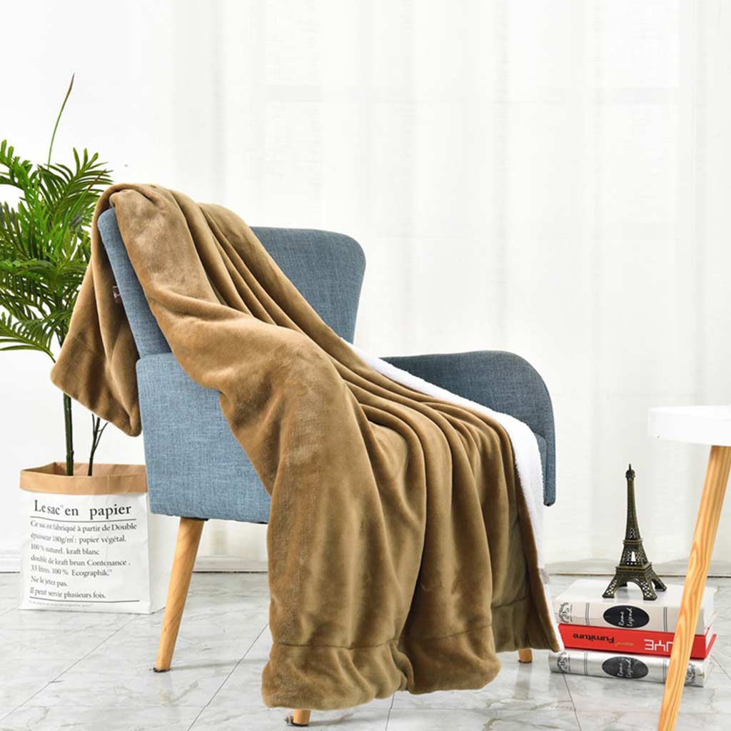 Solid Color Sherpa Fleece Blanket