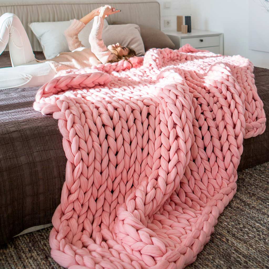 Chunky Knitted Blanket