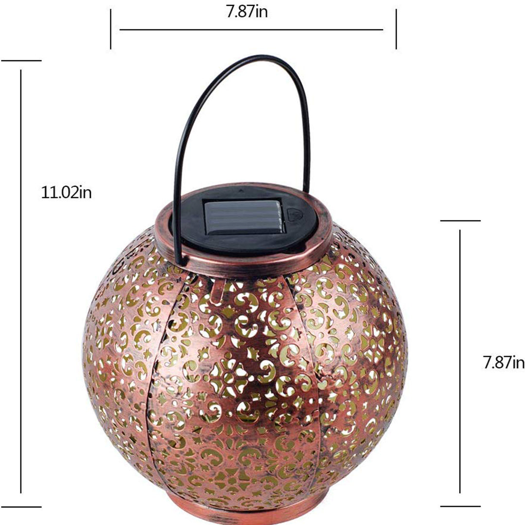 Hängende goldene Solar-LED-Laterne