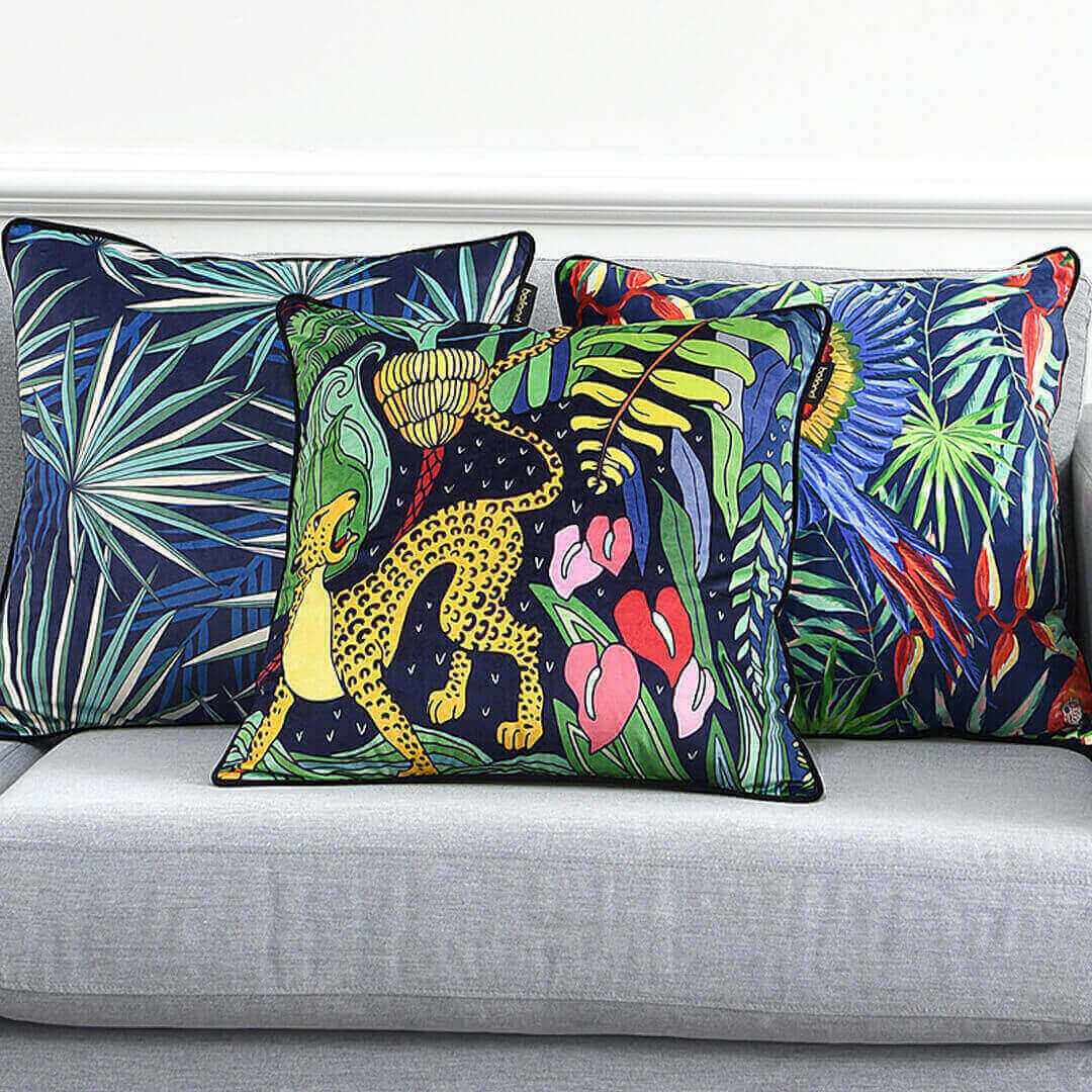 Housse de coussin de la série Jungle à motif zébré