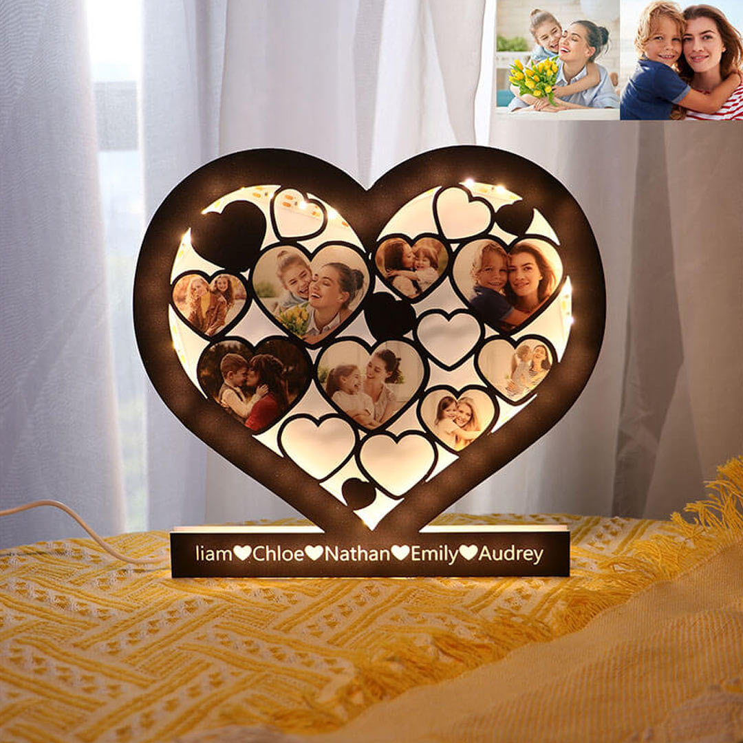 Personalized Heart Photo Night Light