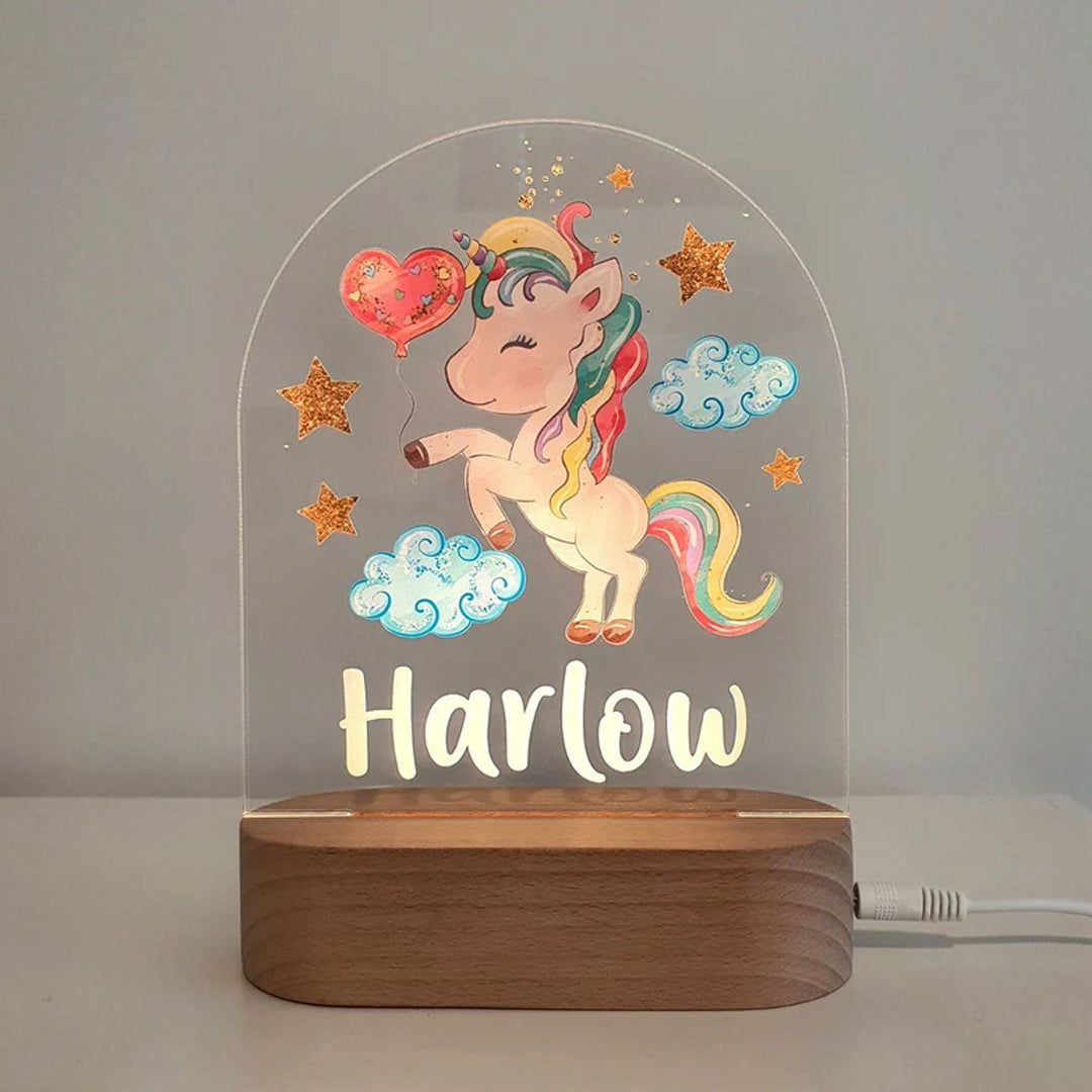 Personalized Rainbow Unicorn Night Lamp