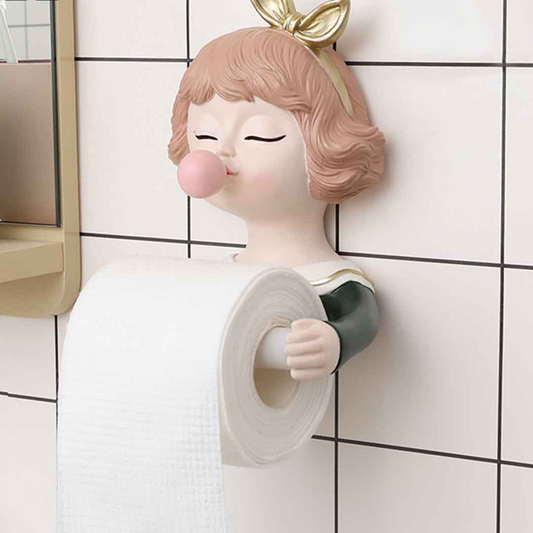 Adorable Girl Roll Paper Holder