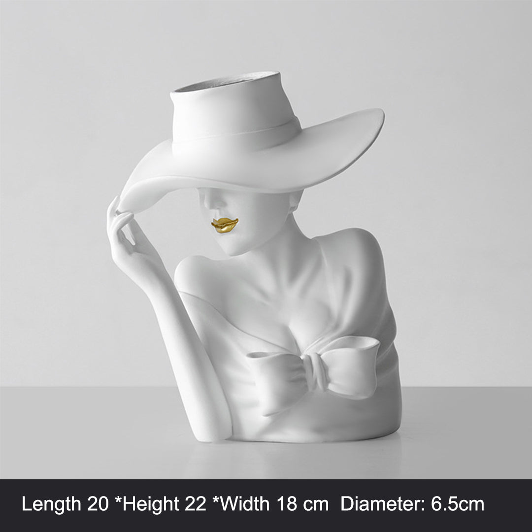 Modern Girl Statue Flower Vase