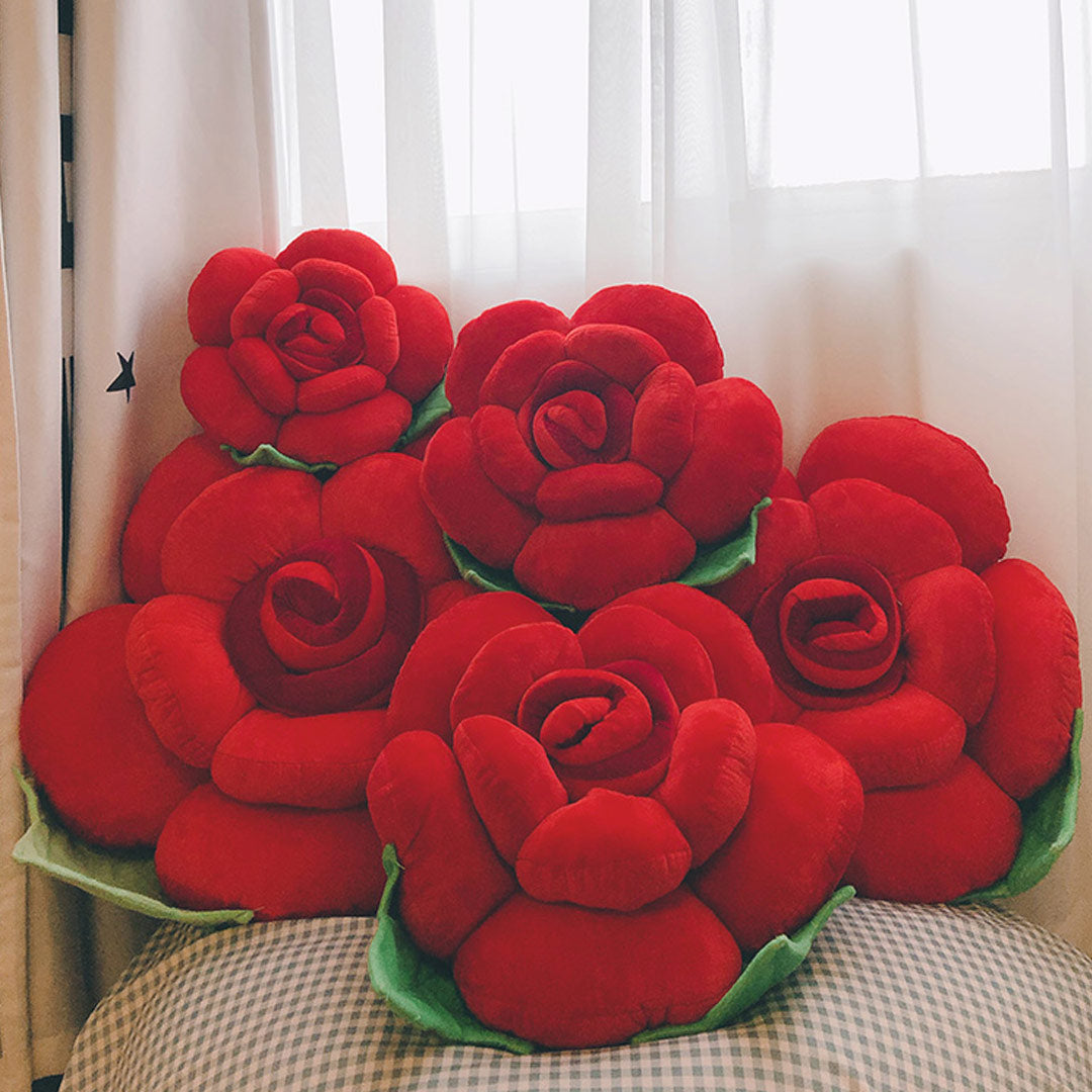 Cute Plush Rose Pillow