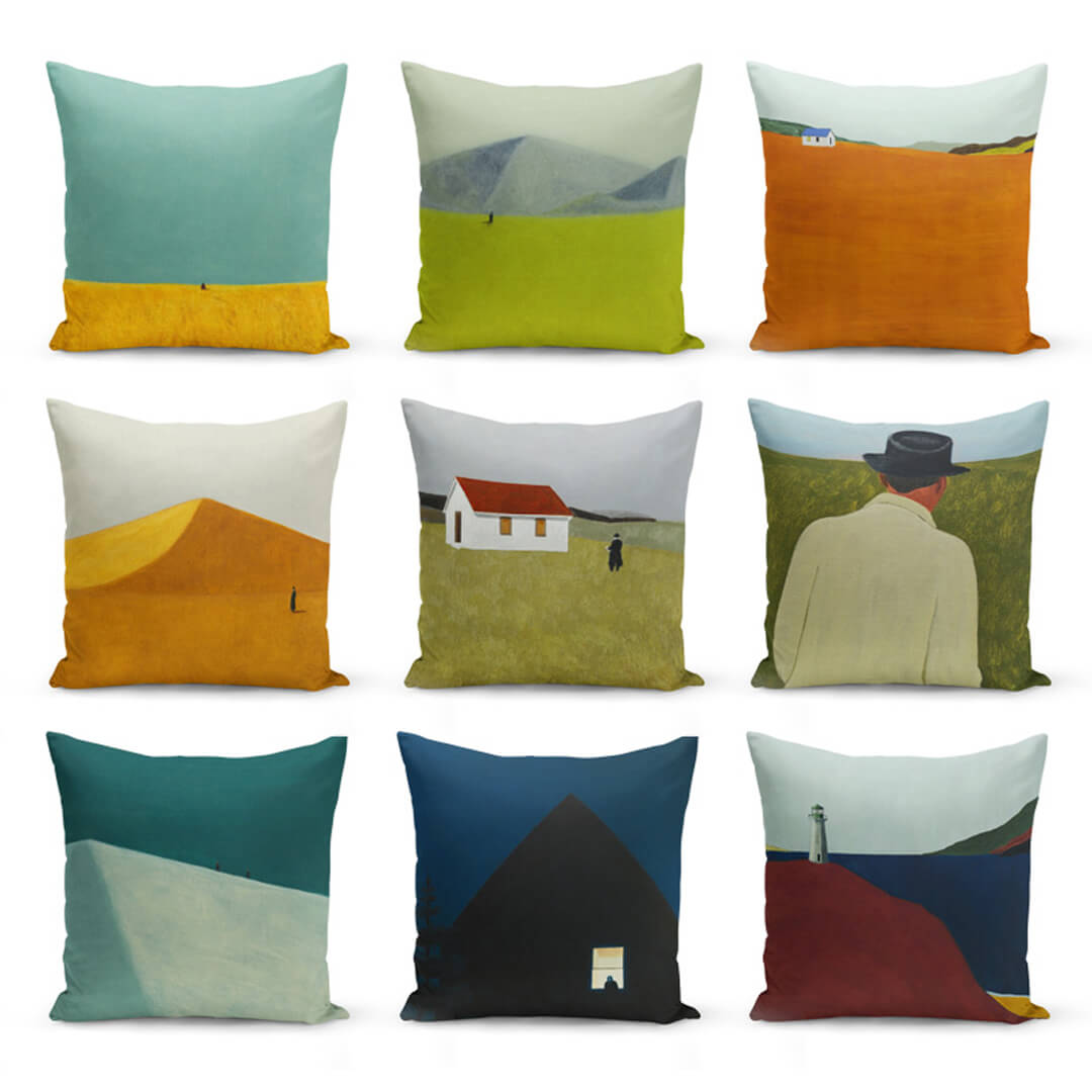 Funda de almohada con paisaje abstracto de Sara Luigi
