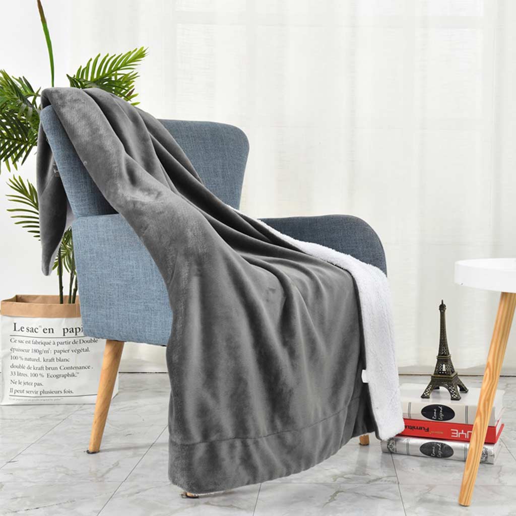 Solid Color Sherpa Fleece Blanket