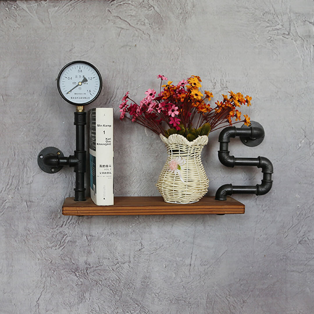 Retro Bookshelf Wrought Iron Shelf