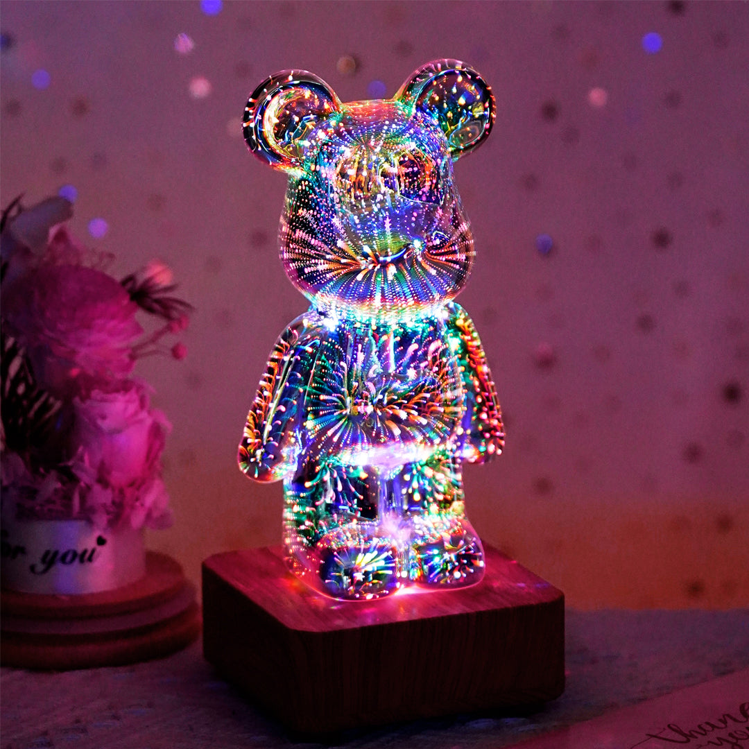 3D Firework Bear Colorful Bear Decor Light