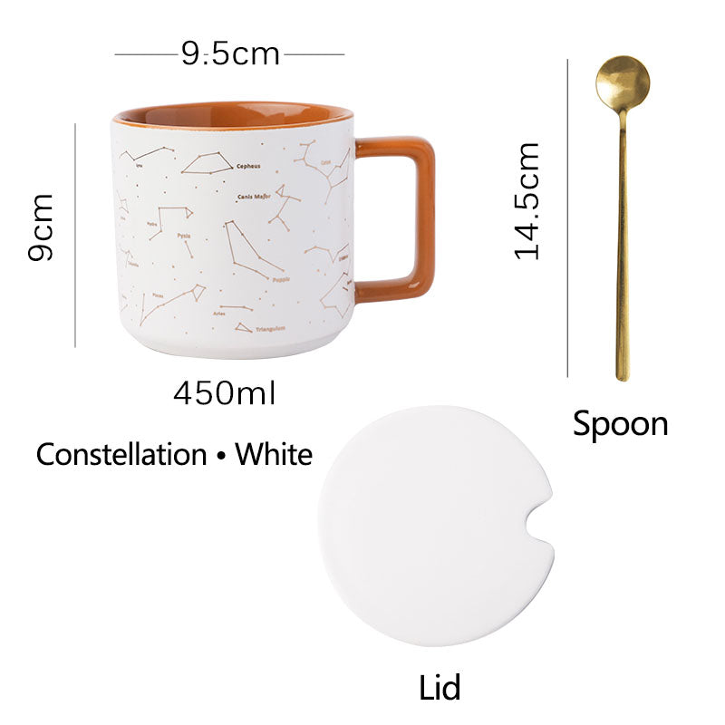 Taza de café de fórmula matemática con tapa y cuchara