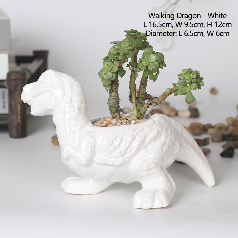 Maceta de dinosaurio para plantas suculentas