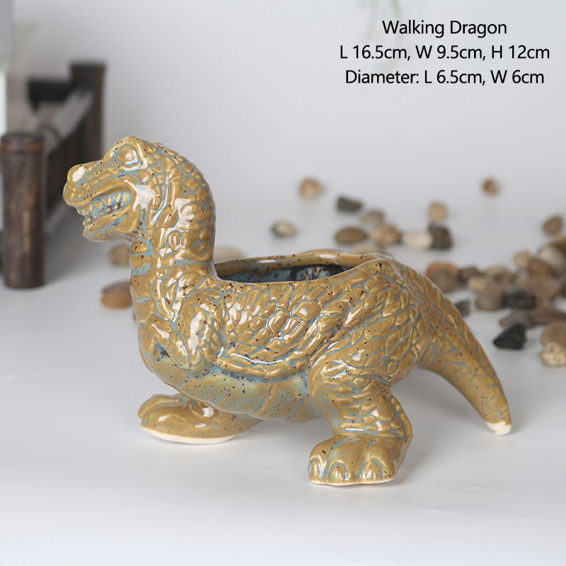 Maceta de dinosaurio para plantas suculentas