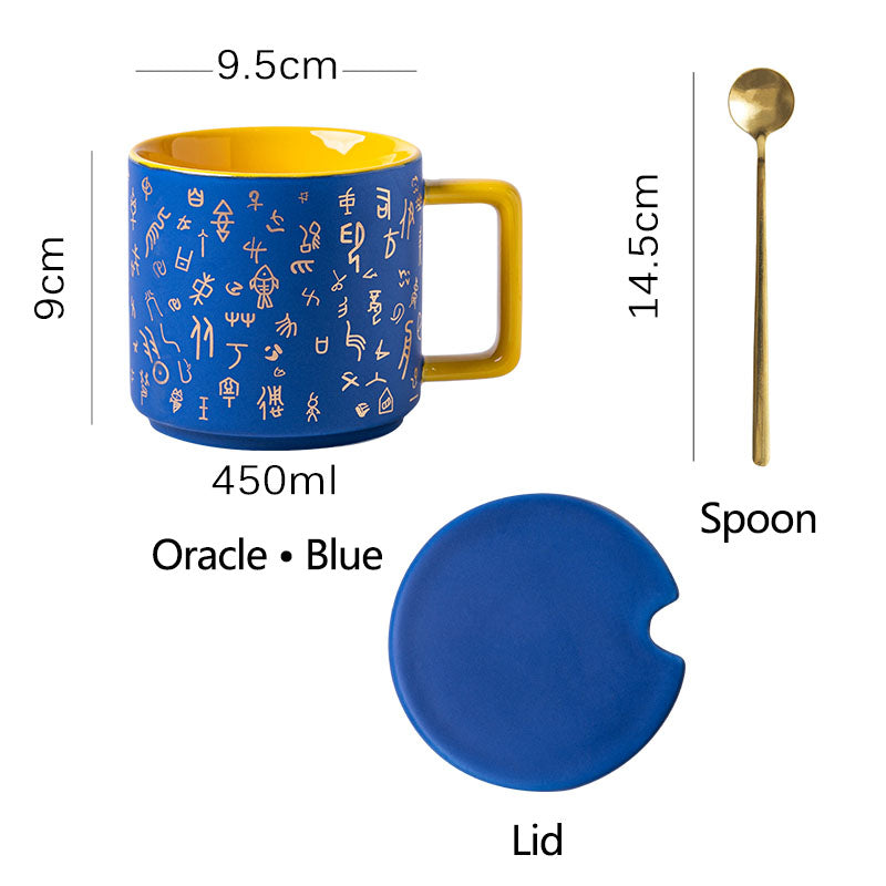 Taza de café de fórmula matemática con tapa y cuchara