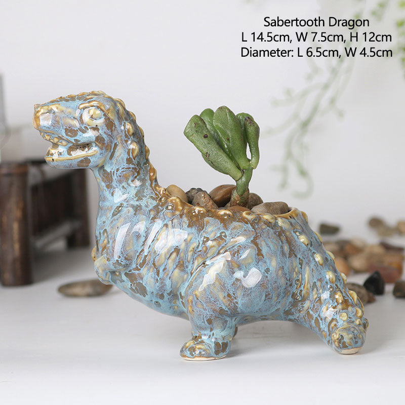 Maceta de dinosaurio para plantas suculentas
