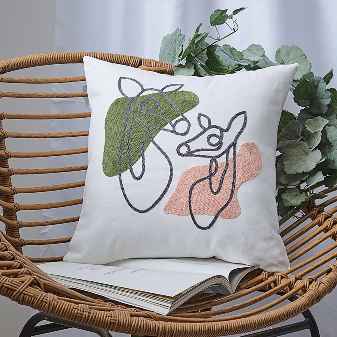 Abstract Embroidery Cushion Covers