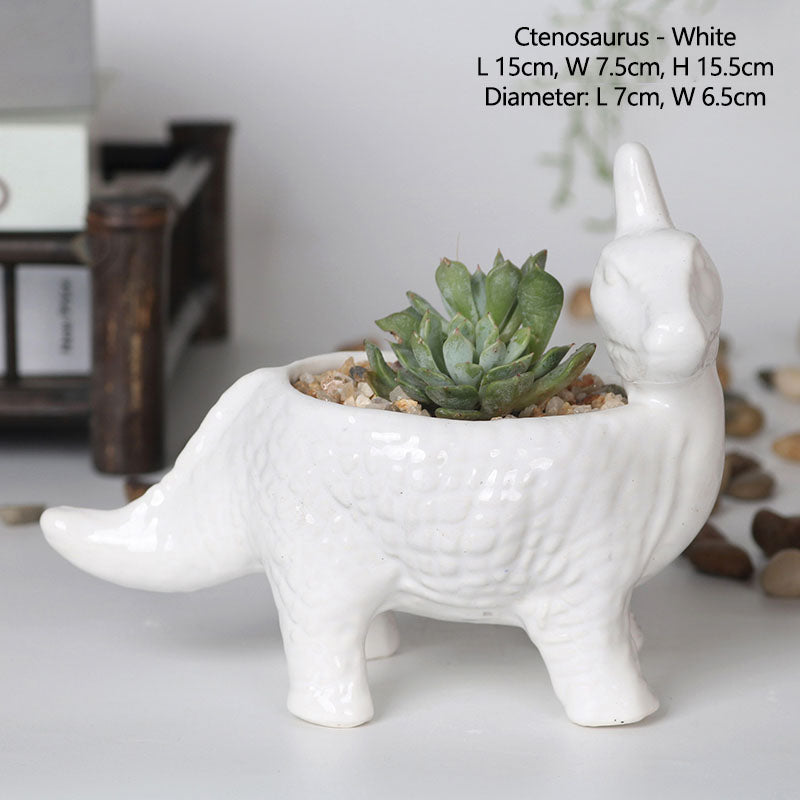 Maceta de dinosaurio para plantas suculentas
