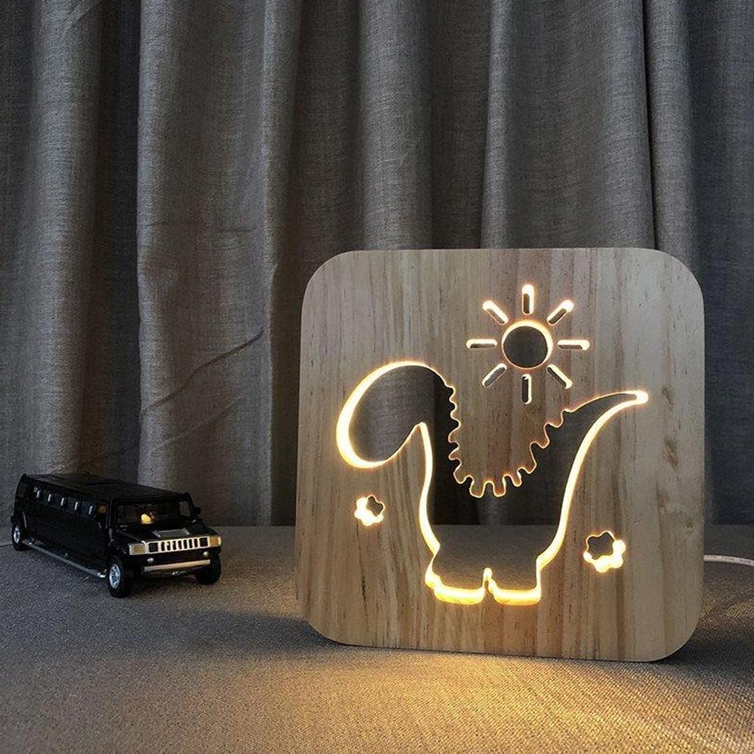 Luce notturna in legno alimentata tramite USB