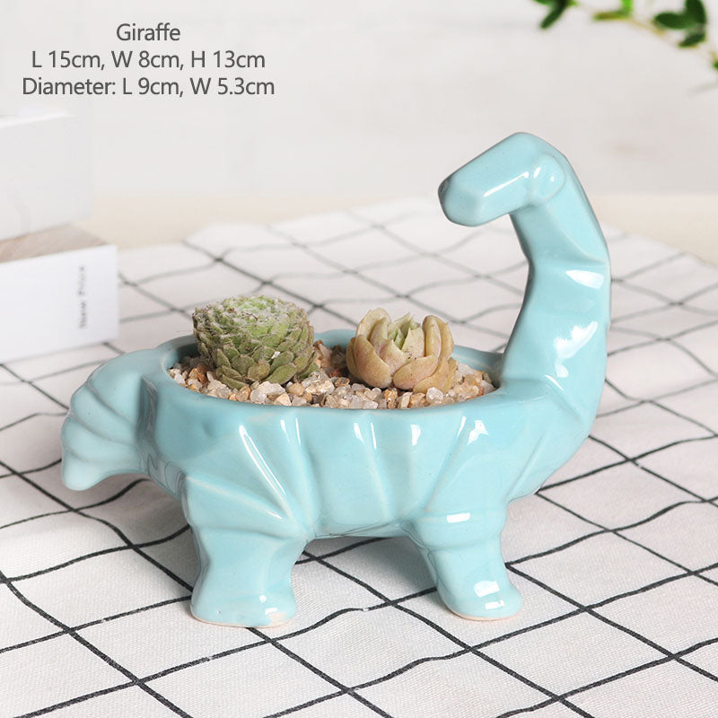 Maceta de dinosaurio para plantas suculentas