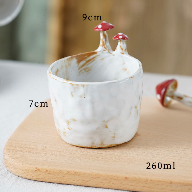 Creative Hand Pinch Mushroom Cup & Plate