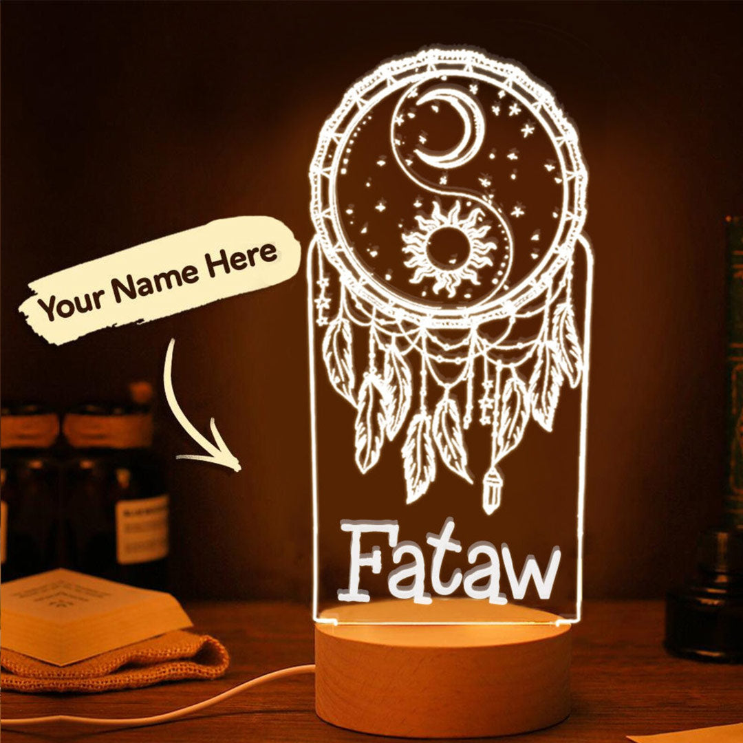 Luz de noche atrapasueños personalizada
