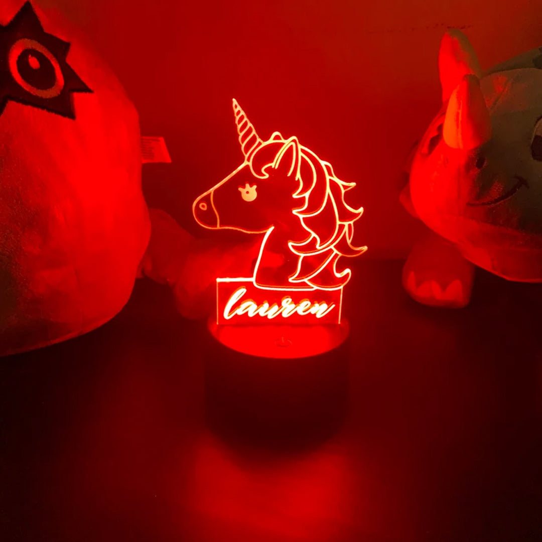 Luce notturna personalizzata con unicorno