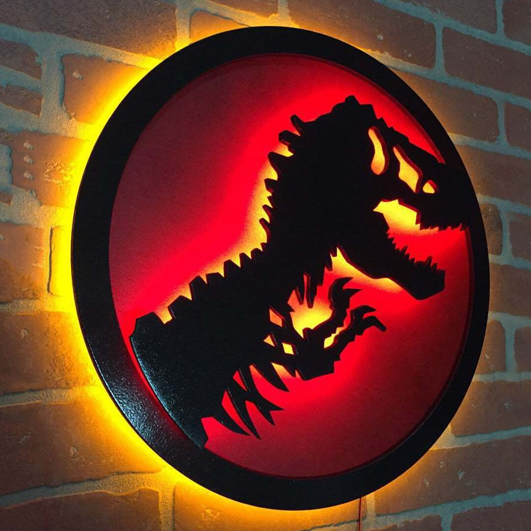 Lampada da parete a LED con dinosauro