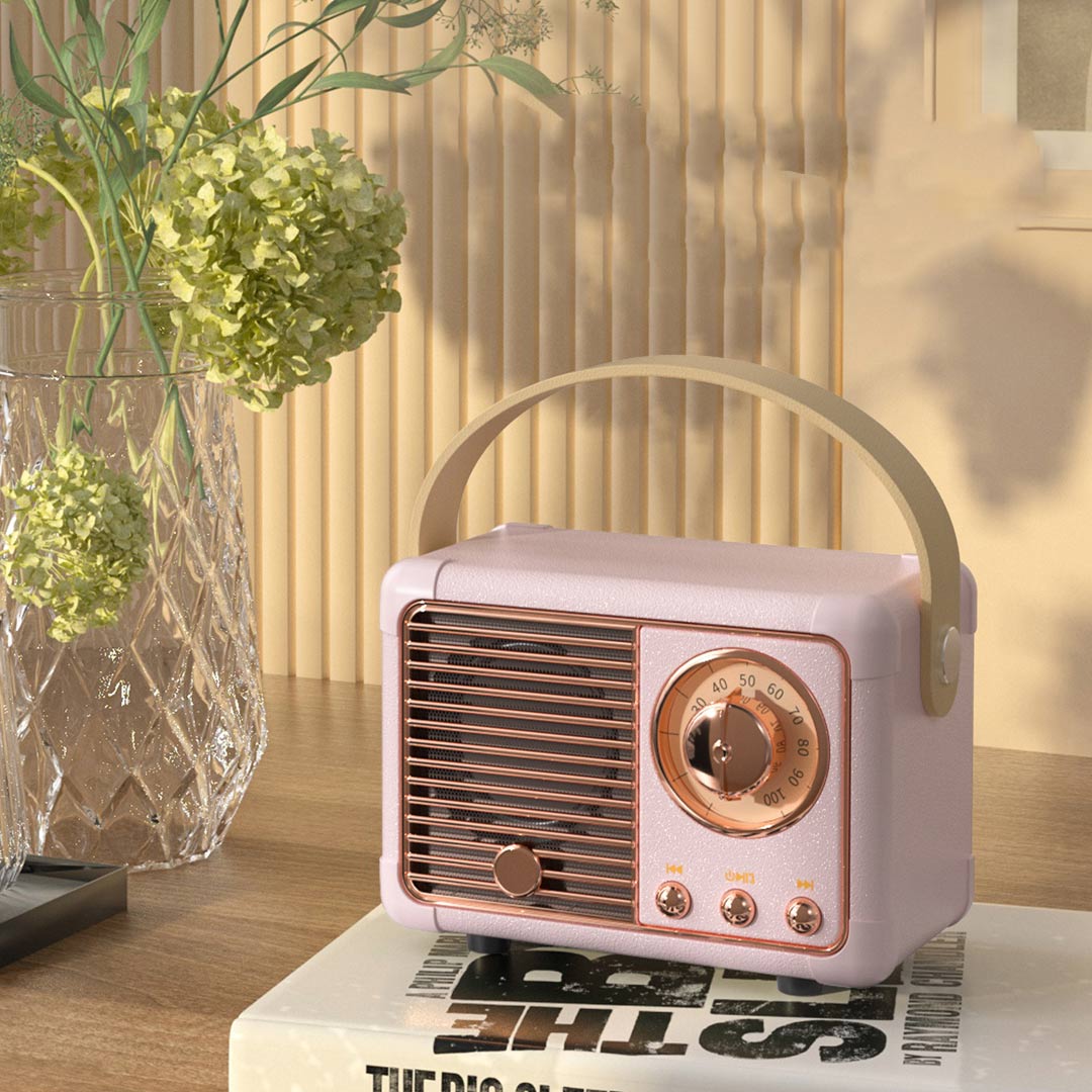 Altavoz Bluetooth inalámbrico portátil retro