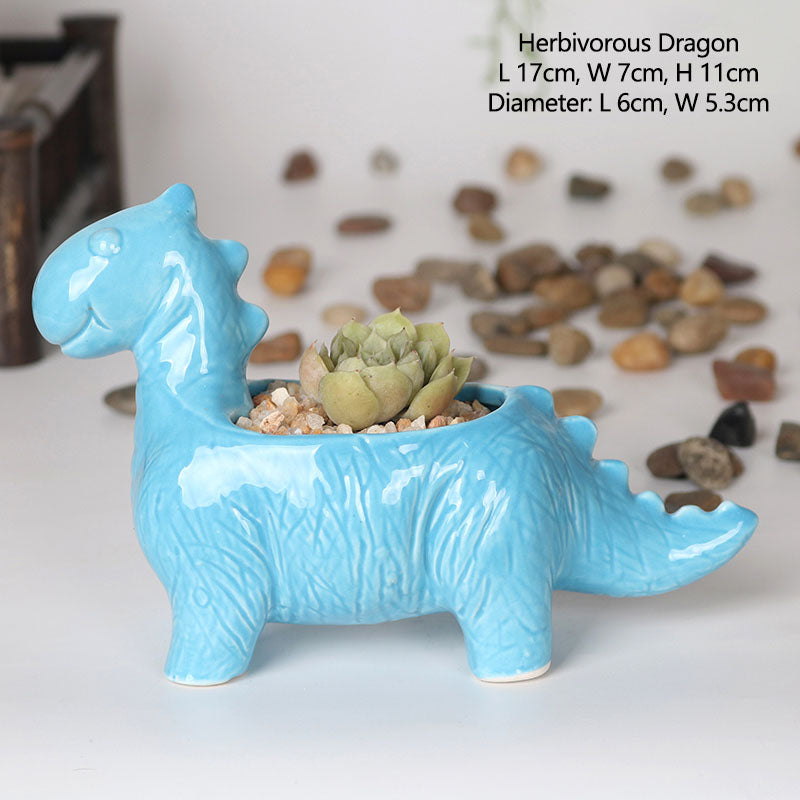 Maceta de dinosaurio para plantas suculentas