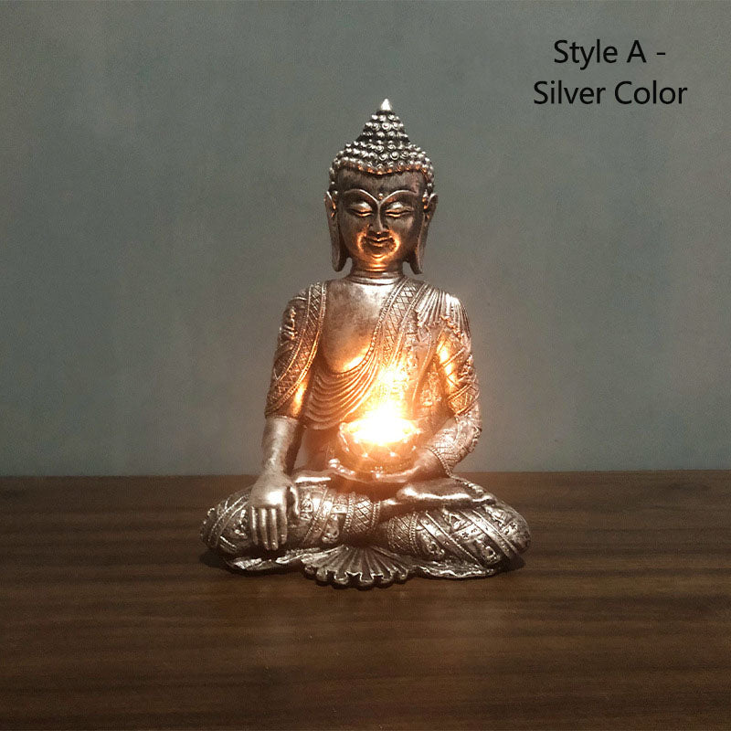 Handmade Buddha Statue with Candle Holder