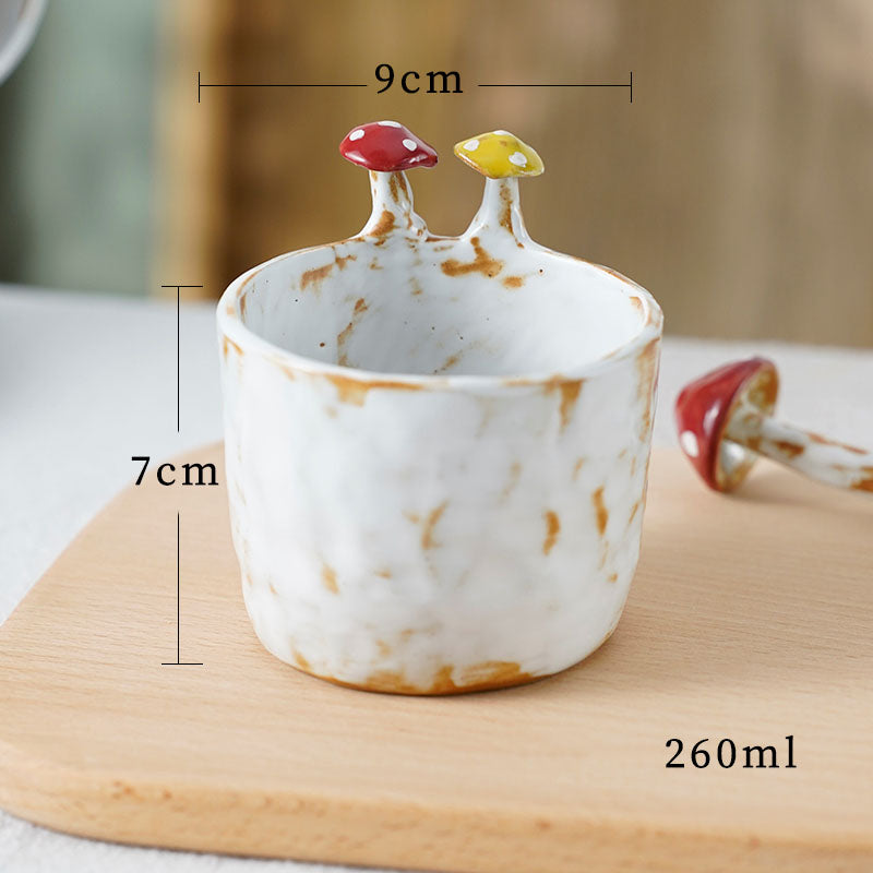 Creative Hand Pinch Mushroom Cup & Plate