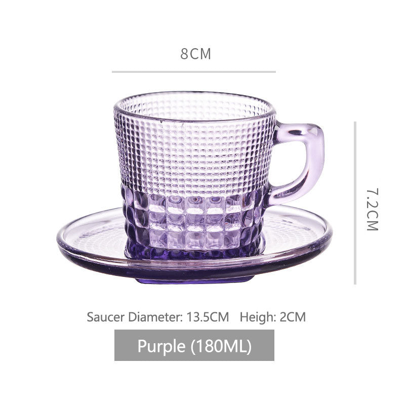 Juego de taza y platillo vintage de vidrio