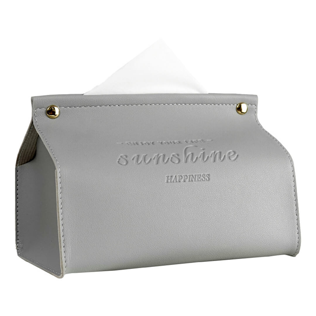 Caja de pañuelos de cuero