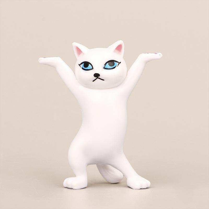 Adorno de escritorio con soporte para gato divertido