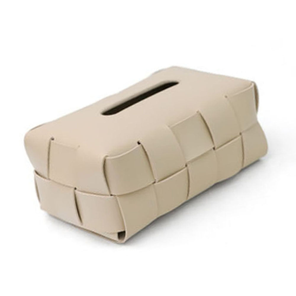 Taschentuchbox aus gewebtem Leder