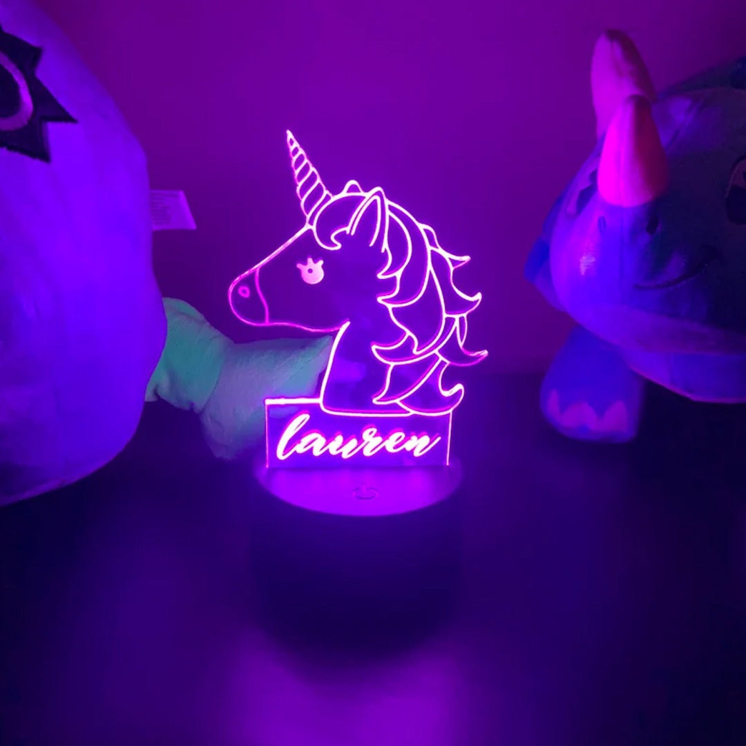 Luce notturna personalizzata con unicorno